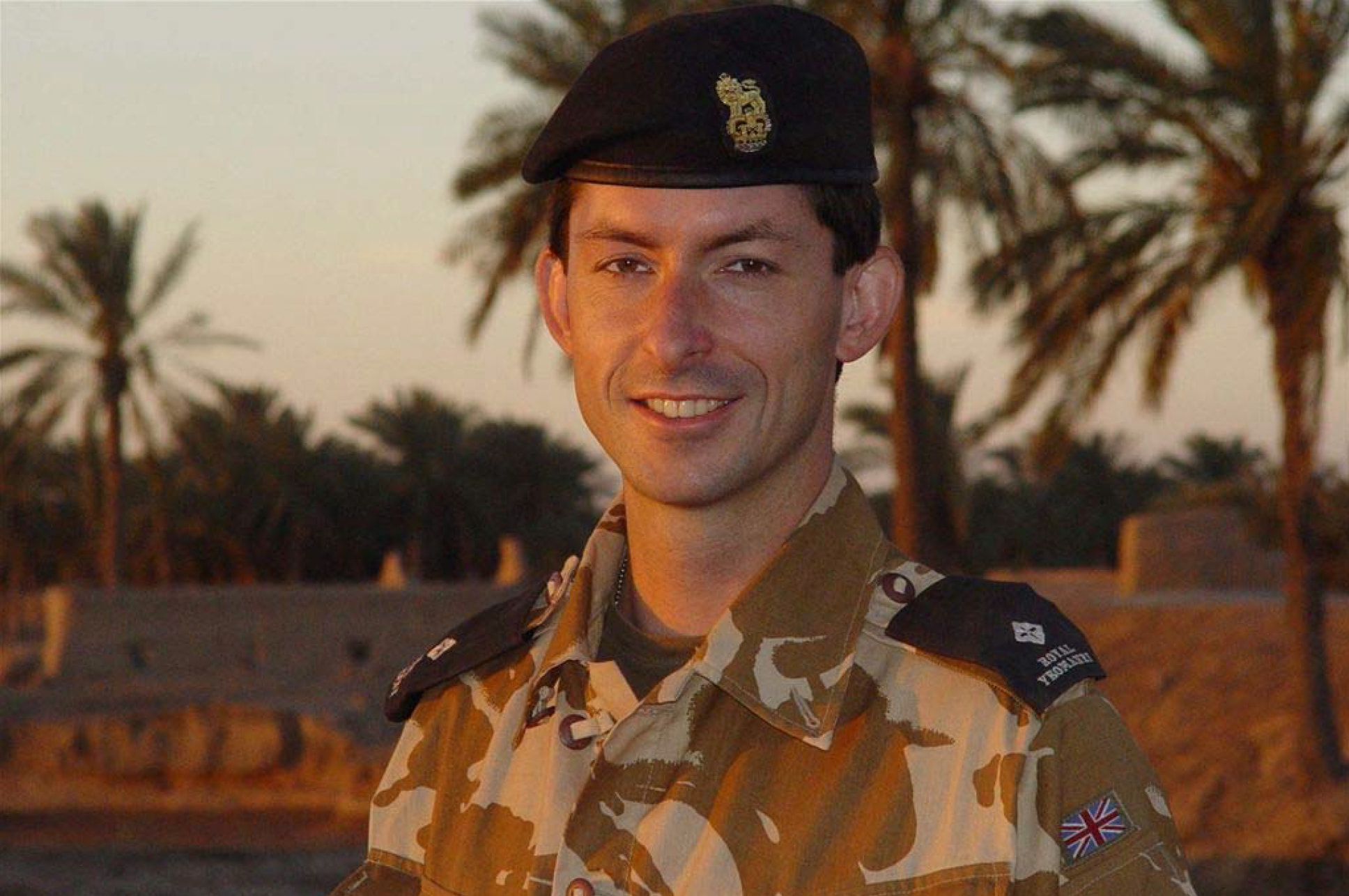 2Lt Conn MacEvilly in Al Qurnah, on the bank for the Shatt-Al-Arab taken by: Maj A Phipps